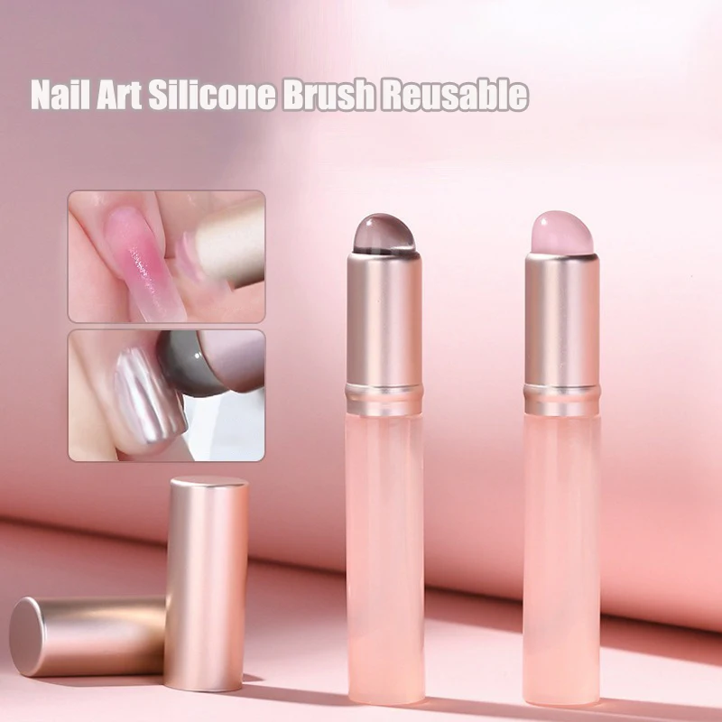 Contour Palette Stick - 1 ชิ้นเล็บซิลิโคน Applicator Stick แปรงลิปสติกแป้งฝุ่นใช้ปากกาสําหรับ Gradient