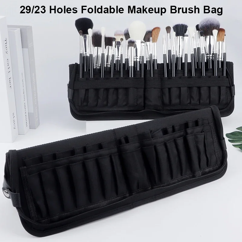 Beauty Makeup Women - 29/23 หลุมแปรงแต่งหน้าแบบพับได้กระเป๋าผู้หญิงแปรงแต่งหน้าเครื่องมือกระเป๋าOrganizer Travel Powderเครื่องสําอางค์ชุดแป้งกรณีผู้ถือ